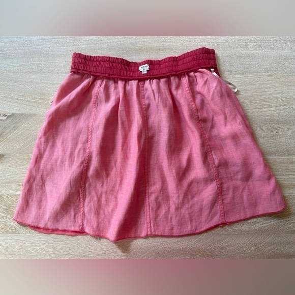 Aritzia Wilfred Linen Cotton Blend Pink Drawstring Waist Two Pockets Skirt - Picture 6 of 9